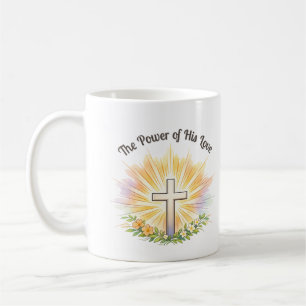 Ostkreuz mit Blumen - Editierbarer christlicher Be Kaffeetasse
