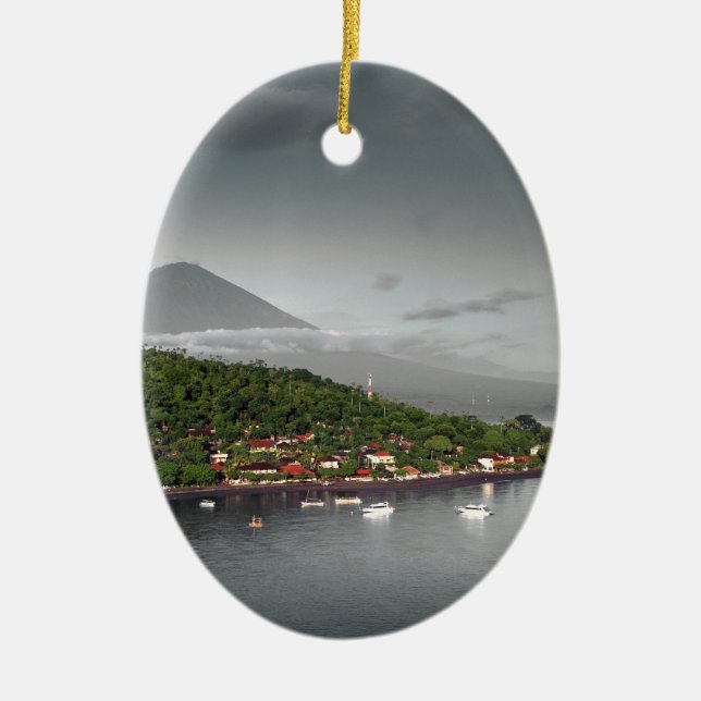 Ostküste Bali und Berg Agung Keramikornament (Vorne)