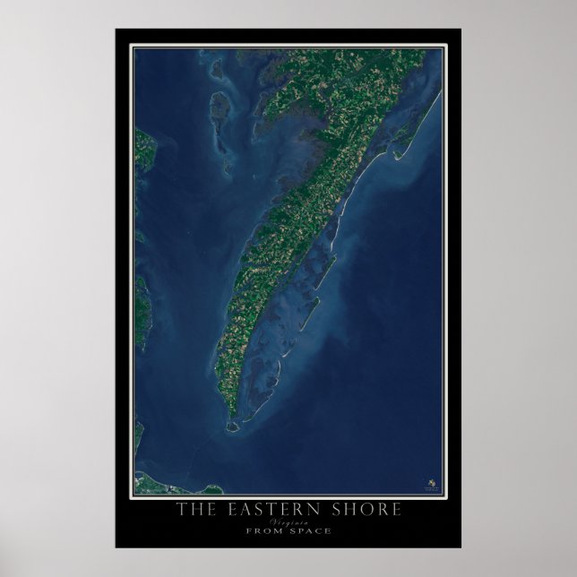 Ostküste von Virginia aus dem Weltraumsatelliten Poster (Vorne)