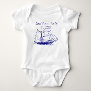 Ostküsten-Baby-Segelboot-Schiff Schooner nautisch Baby Strampler