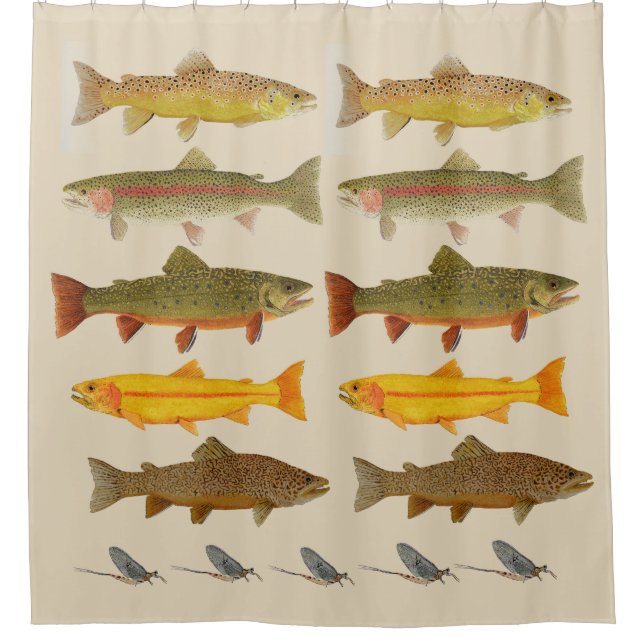Ostküsten-Fliegen-Fischen-Duschvorhang Duschvorhang (Vorderseite)