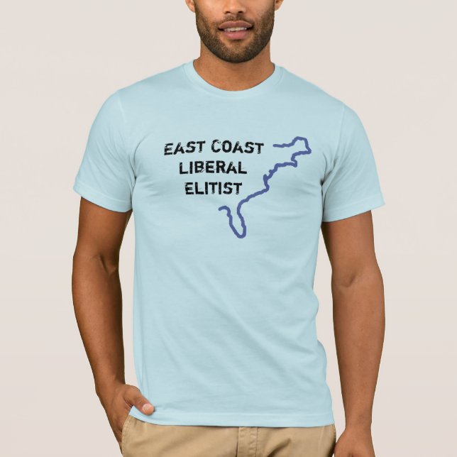 Ostküsten-liberaler Elitärer - blaues S/S T-Shirt (Vorderseite)