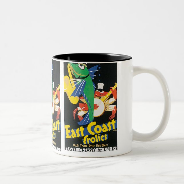 Ostküsten-Scherze Zweifarbige Tasse (Rechts)