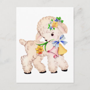 OSTLAMB VINTAG FEIERTAGSPOSTKARTE