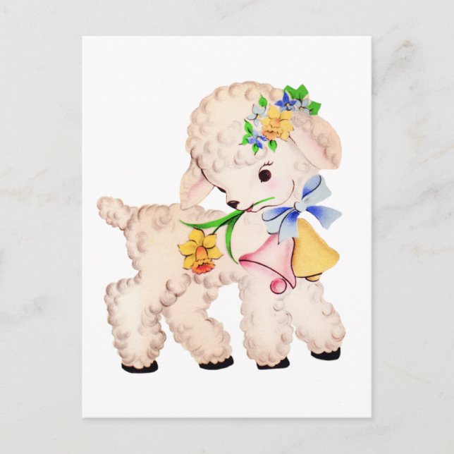 OSTLAMB VINTAG FEIERTAGSPOSTKARTE (Vorderseite)