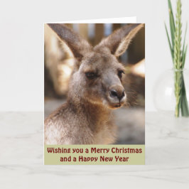 Östliche graue Känguru-Weihnachtskarte Feiertagskarte