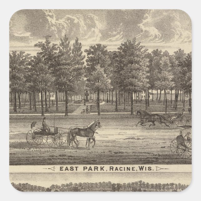 Ostpark, Racine und Oakland Quadratischer Aufkleber (Vorderseite)