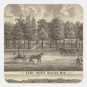 Ostpark, Racine und Oakland Quadratischer Aufkleber
