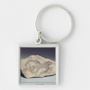 Ostracon, das einen Hund jagt eine Hyäne darstell Schlüsselanhänger