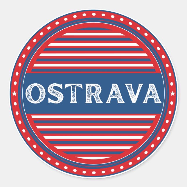 Ostrava City Pride Emblem – Tschechische Identität Runder Aufkleber (Vorderseite)