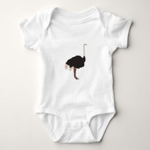 Ostrich Bird Illustration Baby Strampler