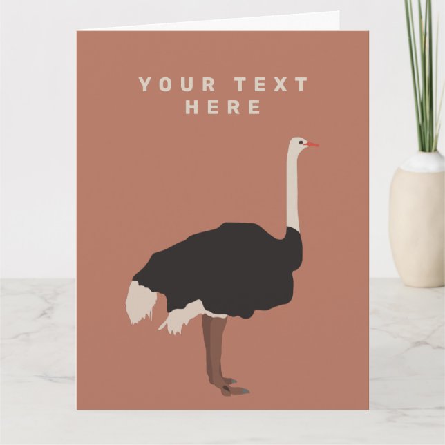 Ostrich Bird Illustration Karte (Vorderseite)