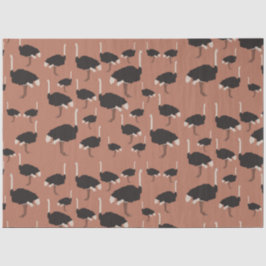 Ostrich Bird Illustration Pattern Seidenpapier