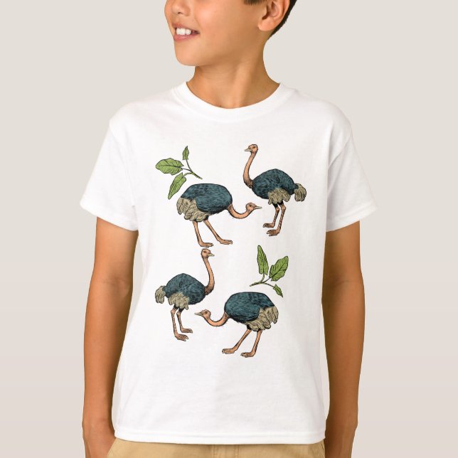 Ostrich bird pattern T-Shirt (Vorderseite)