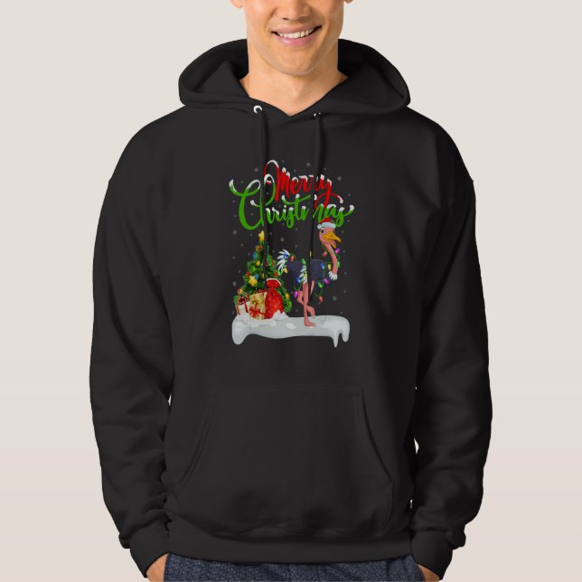 Ostrich Bird   Xmas Decorations Santa Ostrich Chri Hoodie (Vorderseite)