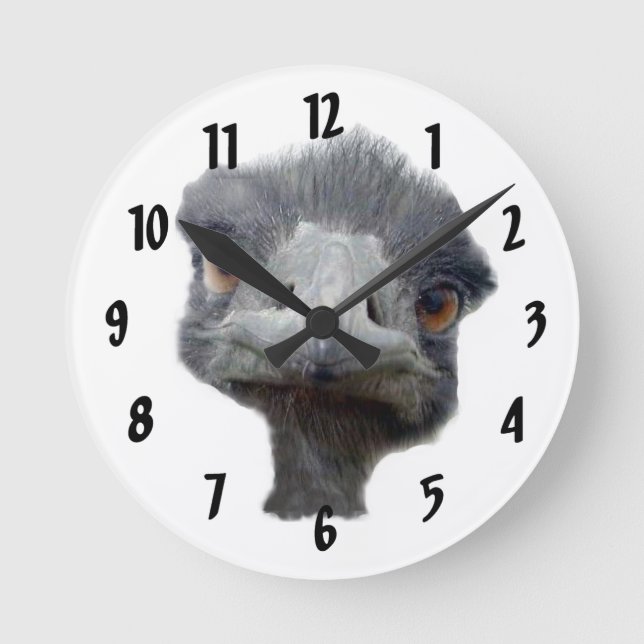 Ostrich Face Runde Wanduhr (Vorderseite)