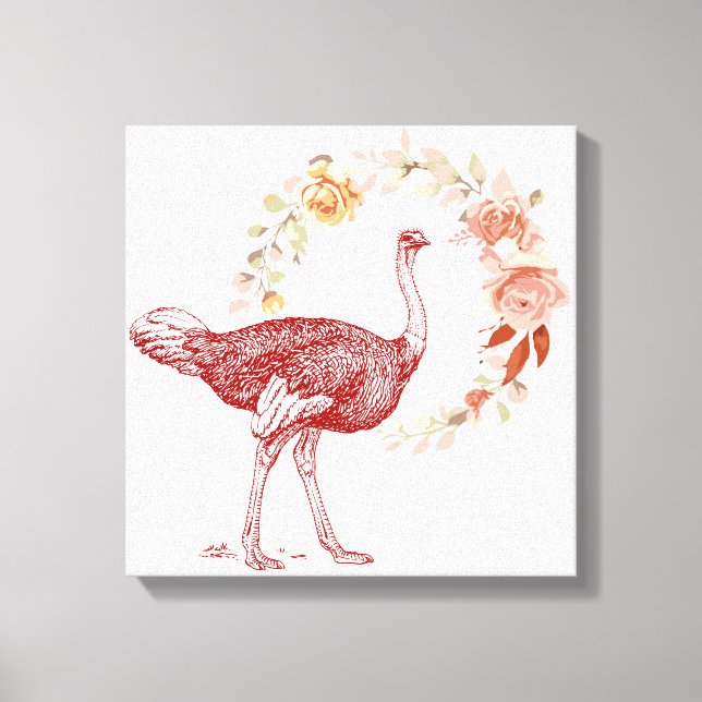 Ostrich Leinwanddruck (Vorderseite)