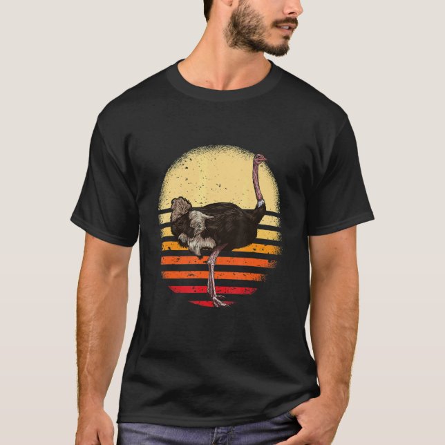 Ostrich Retro Vintage T-Shirt (Vorderseite)