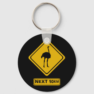 ostrich road sign schlüsselanhänger