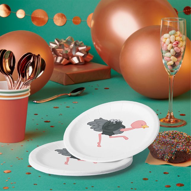 Ostrich Running Pappteller (Von Creator hochgeladen)