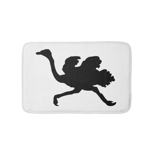 Ostrich-Silhouette Badematte (Vorderseite)
