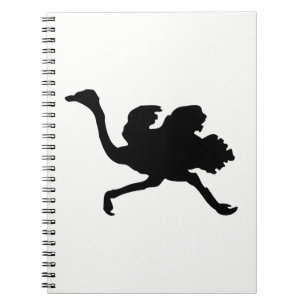 Ostrich-Silhouette Notizblock