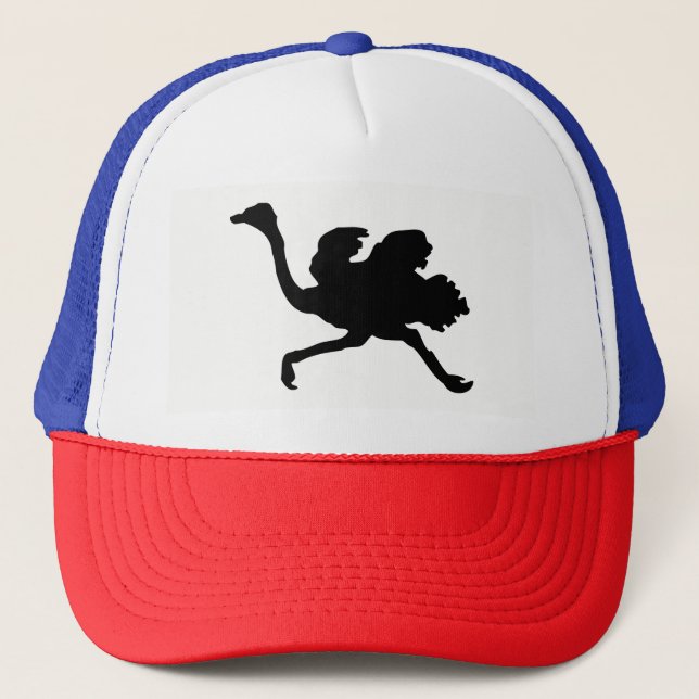 Ostrich-Silhouette Truckerkappe (Vorderseite)