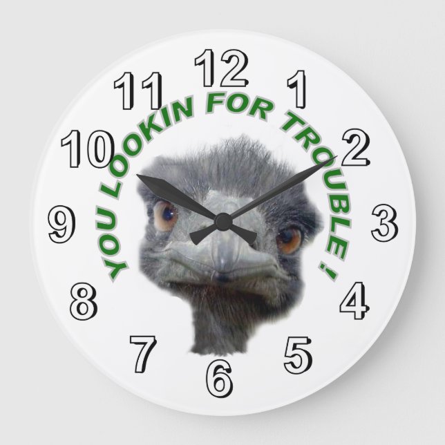 Ostrich trouble große wanduhr (Vorderseite)