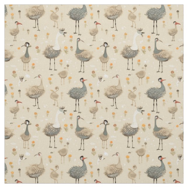 Ostrich Wonders: Whimsy Ostrich Stoff (Muster)