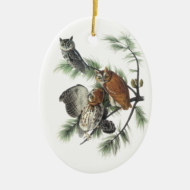 OstSchrei-Eule, John Audubon Keramik Ornament (Vorne)