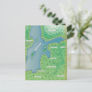 Ostseekarte Postkarte