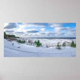 Ostseeküste im Winter schneebedeckt Poster