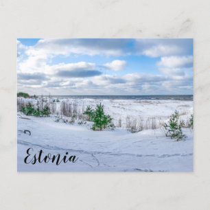Ostseeküste im Winter schneebedeckt Postkarte