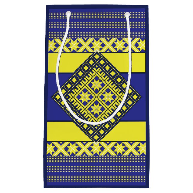 Ostseestern in Gelb und Blau Kleine Geschenktüte (Vorderseite)