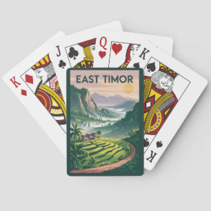 Osttimor Felder Illustration Reise Kunst Vintage Spielkarten
