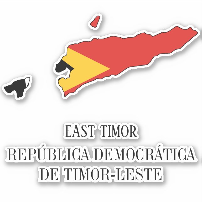 Osttimor Flag Map Patriotic Aufkleber (Vorderseite)