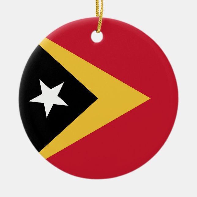 Osttimor-Flagge Keramik Ornament (Vorne)