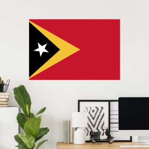 Osttimor-Flagge Poster