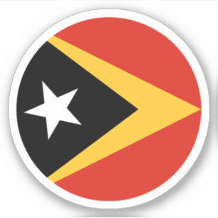 Osttimor-Flagge Rund Aufkleber