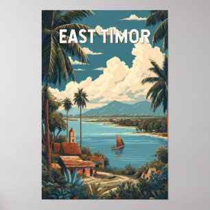 Osttimor-Illustration Reise Kunst Vintage Poster