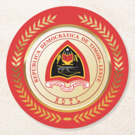 Osttimor-Wappen Runder Pappuntersetzer