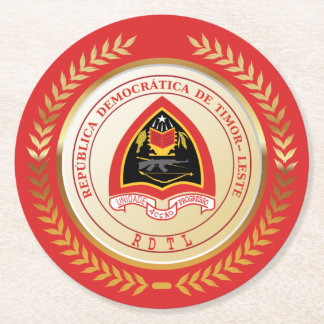 Osttimor-Wappen Runder Pappuntersetzer