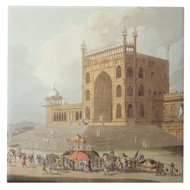 Osttor des Jummah Musjid in Delhi, von ' Fliese (Vorderseite)