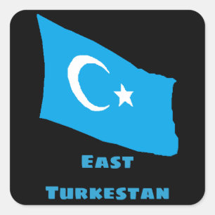 OstTurkestan Flaggen-Aufkleber Quadratischer Aufkleber