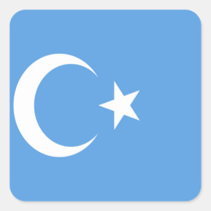 Ostturkestan Uyghur Flag Quadratischer Aufkleber