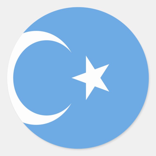 Ostturkestan Uyghur Flag Runder Aufkleber (Vorderseite)