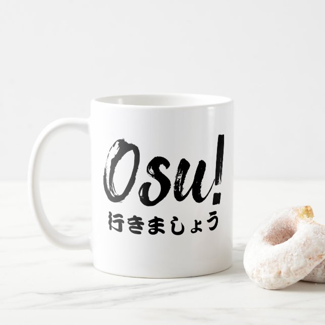 Osu! Lassen Sie uns weiße Maßstäbe setzen Kaffeetasse (Mit Donut)