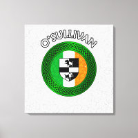 O'Sullivan Crest & Céltic Knot sur toile Shamrock
