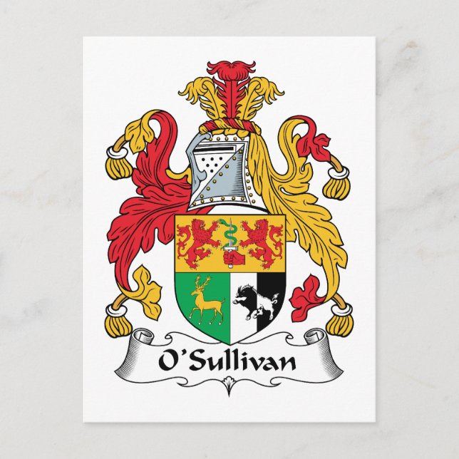 O'Sullivan Familienwappen Postkarte (Vorderseite)