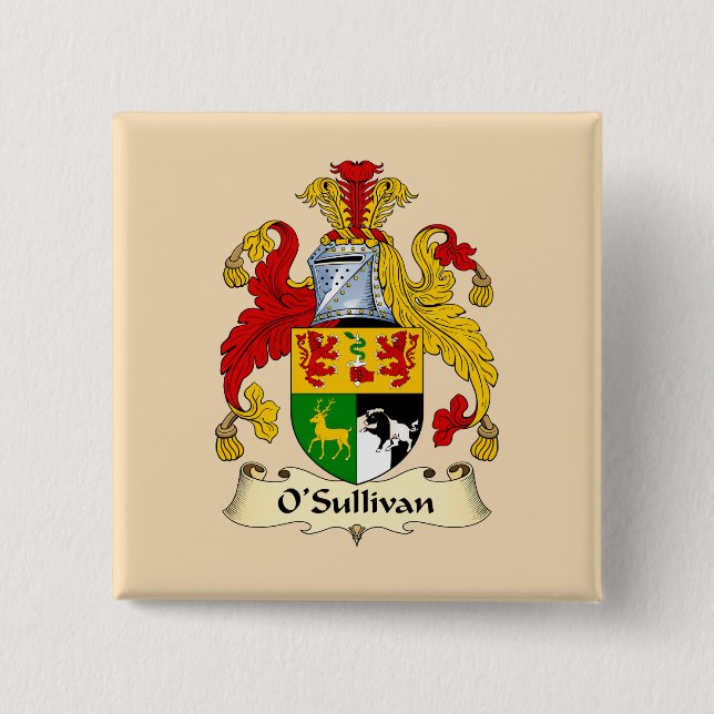 O'Sullivan Family Coat of Arms Button  (Vorderseite)